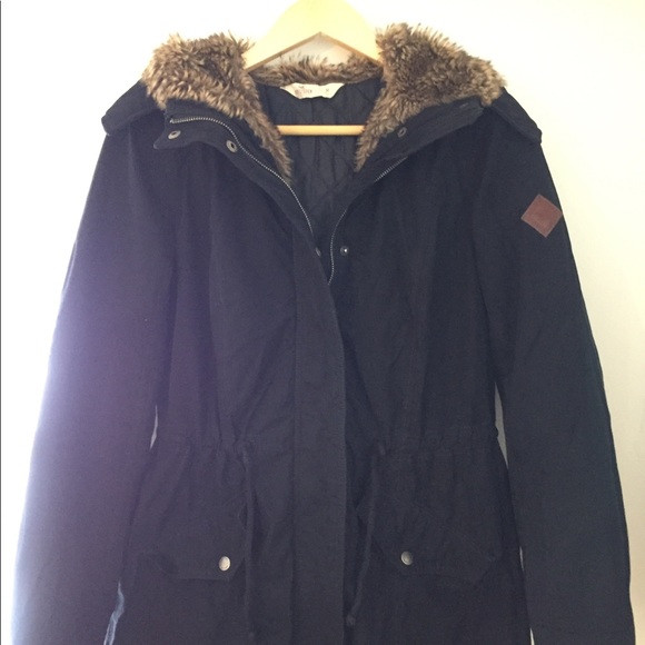 hollister black parka
